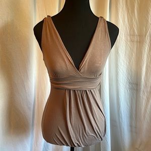Costa Blanca tank top with vee neckline and crochet back detail empire waist